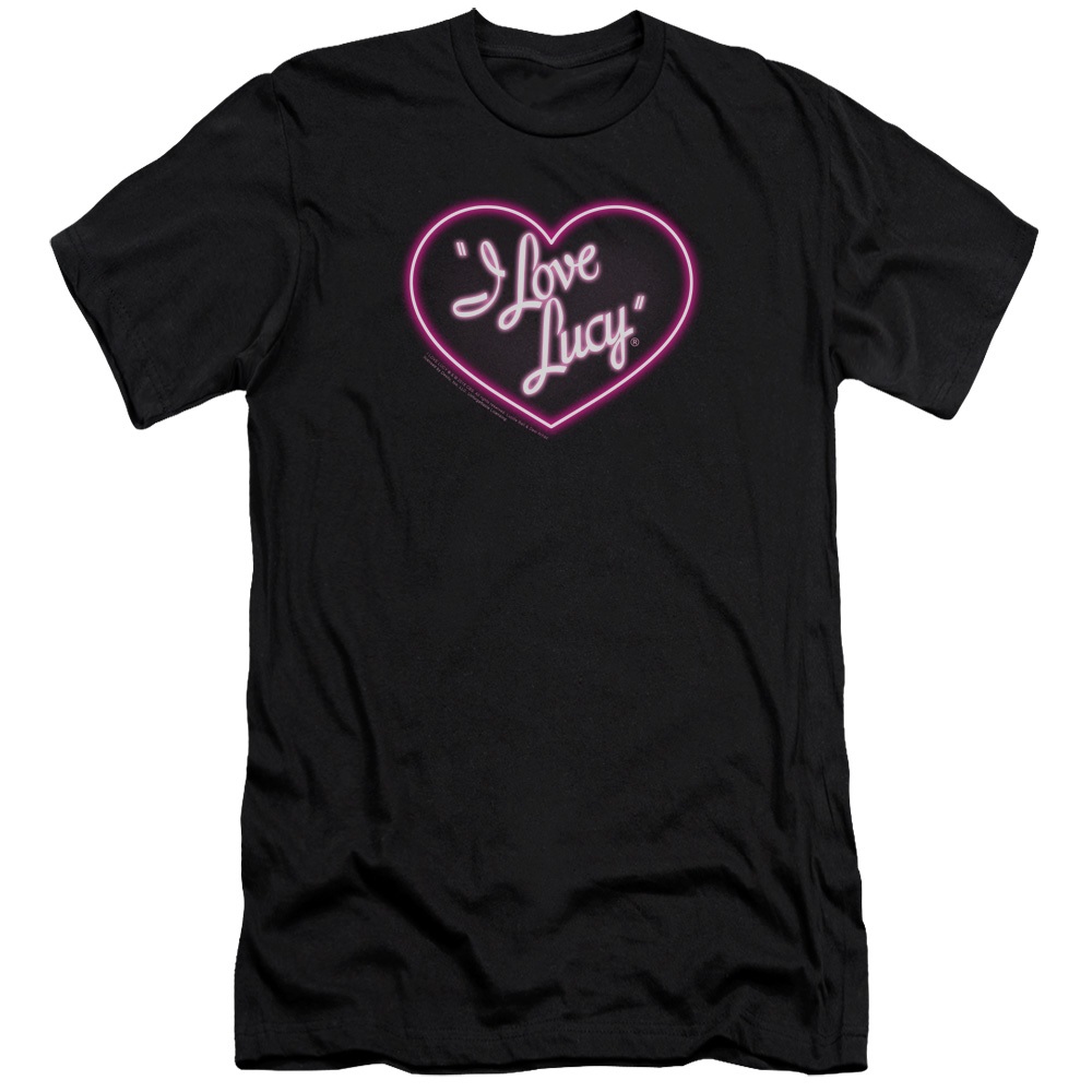 I Love Lucy Neon Logo Adult Slim Fit TShirt